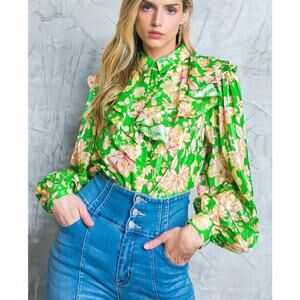 FLYING‎ TOMATO - STUCK ON AN ISLAND WOVEN TOP size Small